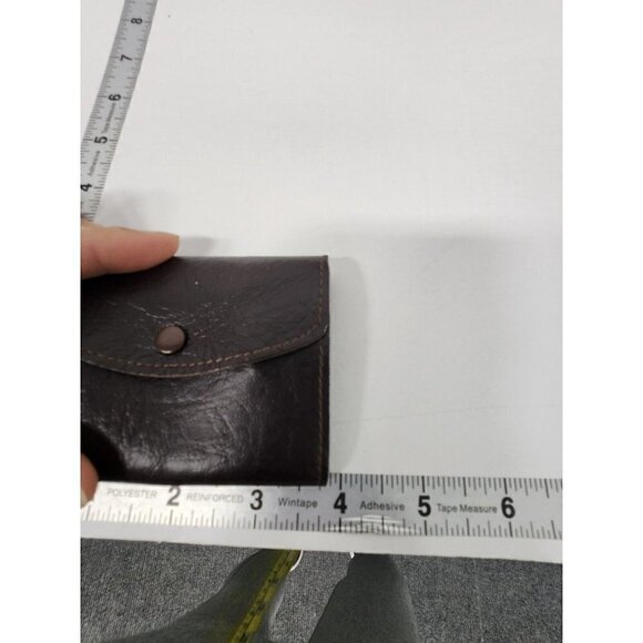 Vintage 70s Tex Tan Trifold Brown Leather Wallet Key Case Card Case Snap Closure - Picture 8 of 9